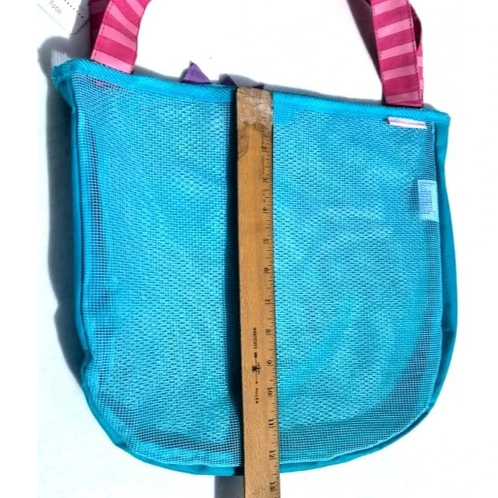 Steven Joseph Mermaid Beach Tote Girl's Summer Mesh Shoulder Bag Pink Handle